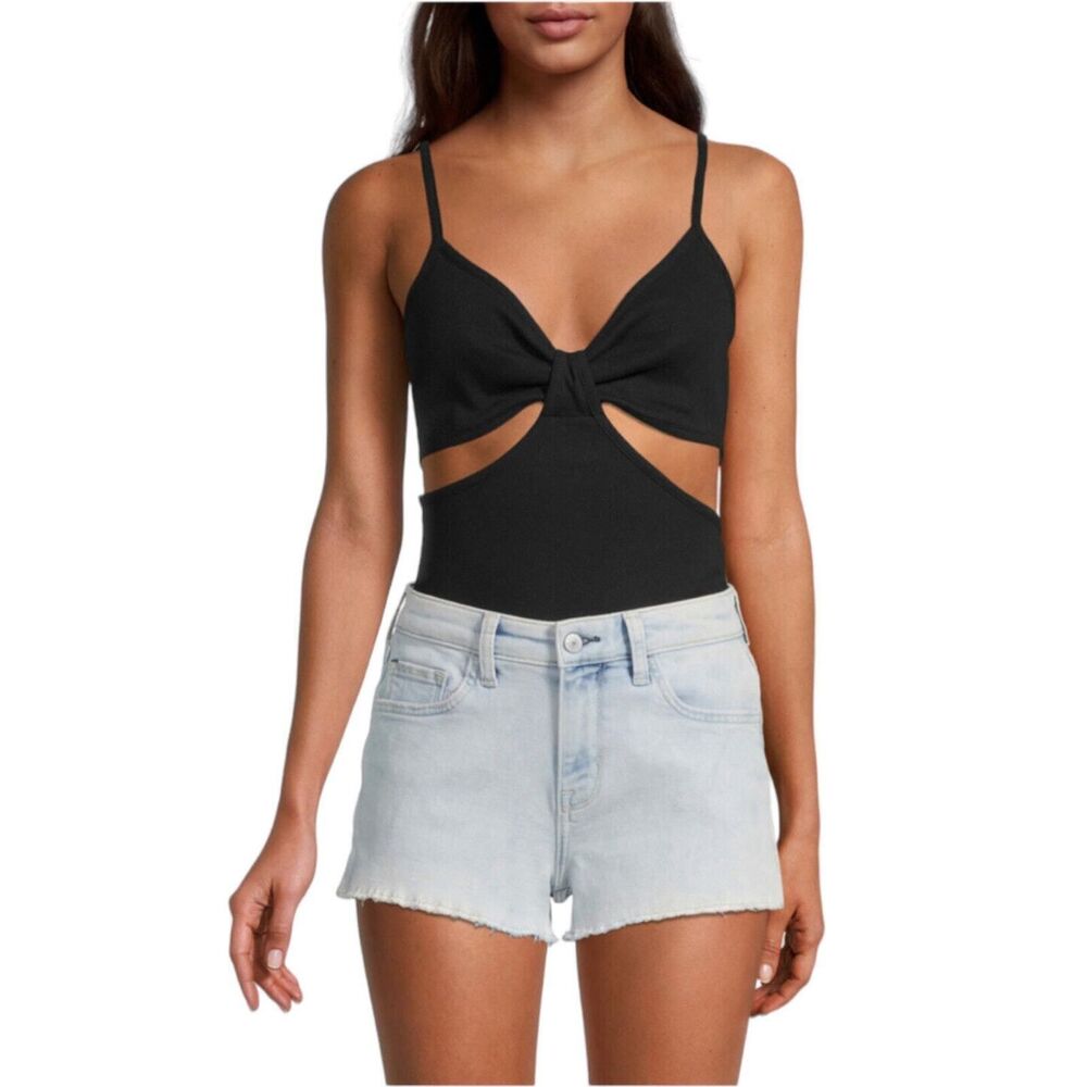 Arizona Jeans Women BodySuits Bralette Ultimate Asymmetric Black Sz Large New